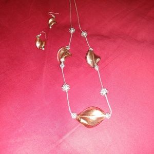 Silver necklace with glass beads